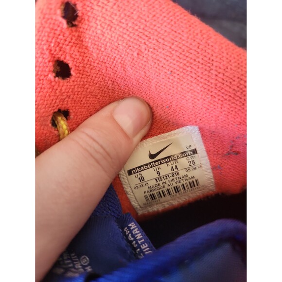 Nike Air Force 1 High in Wolf Grey, Deep Royal Blue & Pink Sneakers Size 10 - Picture 7 of 8